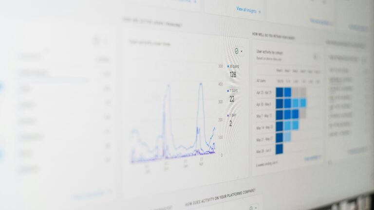 An analytics dashboard on a computer screen showing usage trends and cohort activity over time