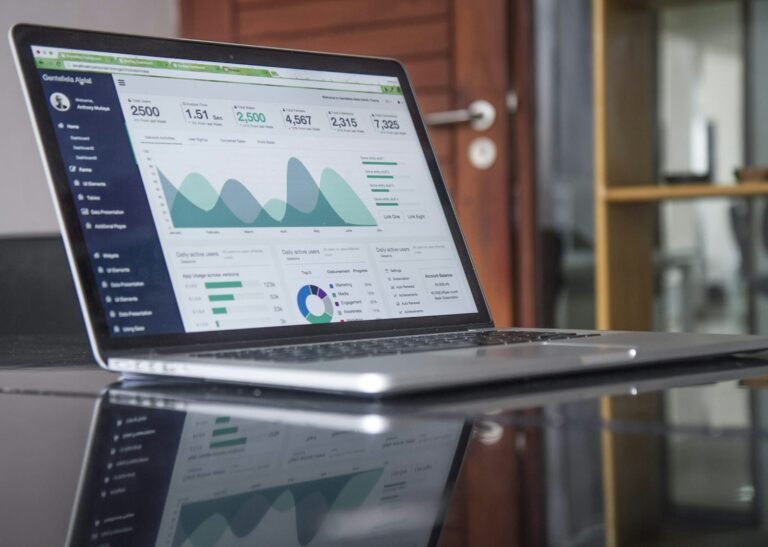 Business intelligence dashboards showing complex data analytics