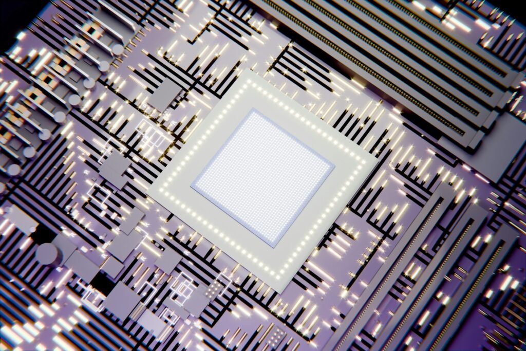 Close-up of a printed circuit board