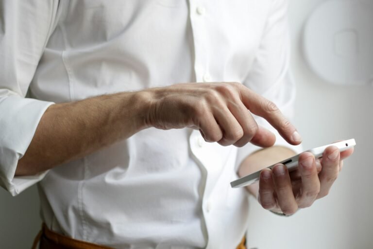 Person using an app on a smartphone